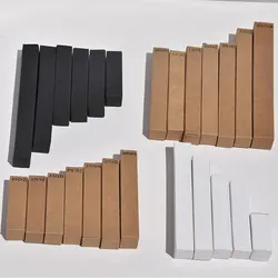 100pcs White Paper Tube Packaging Box Blank Rectangular Cardboard Box For Lipstick/Perfume/Essential Oil Bottle Packing Boxes