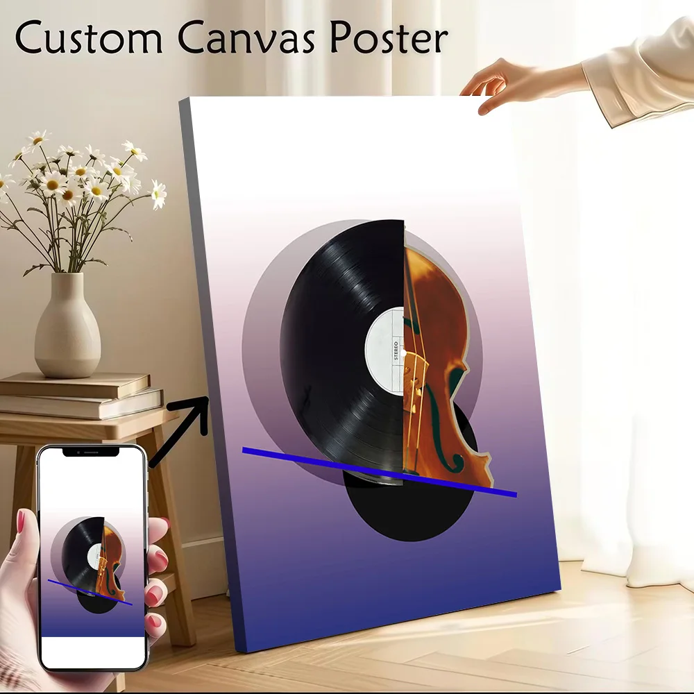 Vinyl and Violin Artwork Canvas Wall Art Poster Personalized Photo Printing Perfect Gift for Decor Luxury Decoration Bedroom