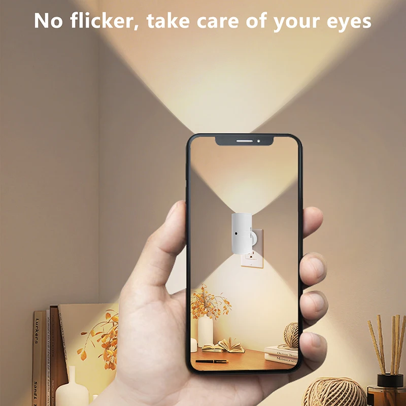 مصباح توصيل للإضاءة الليلية مع استشعار من الغسق إلى الفجر، سطوع قابل للتعديل ولون مناسب للممرات وغرف النوم