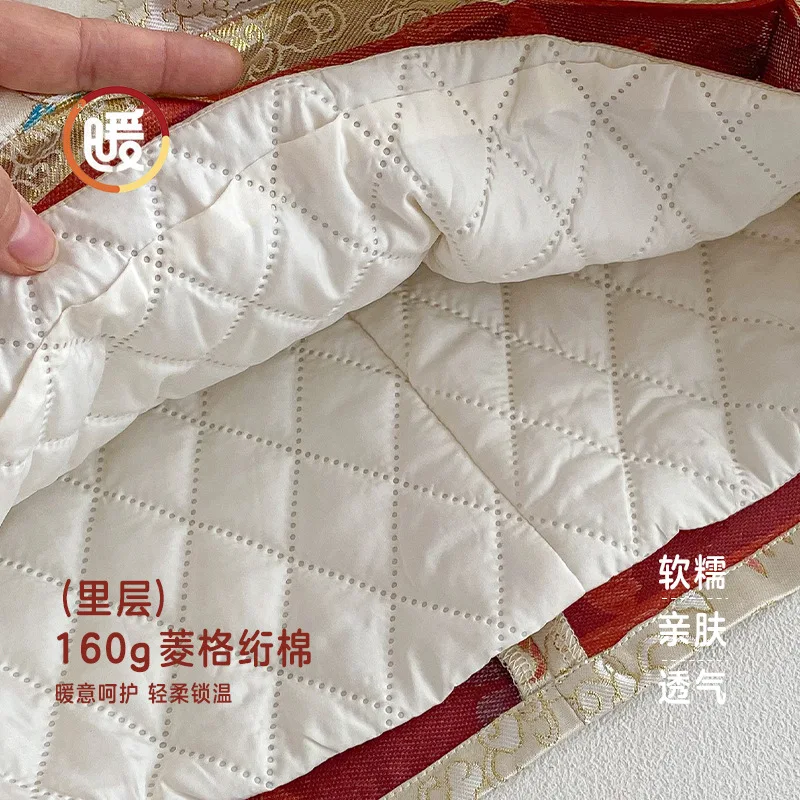 Girls' Koi New Year's Clothing 2025 New Winter Baby Chinese Style Cotton Padded Thick Dress Children's Skirt