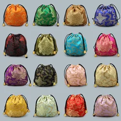 Necklaces Case Drawstring Silk Cloth Mini Drawstring Package Cosmetic Multi Color Jewelry Organizer Chinese Women Jewelry Bag