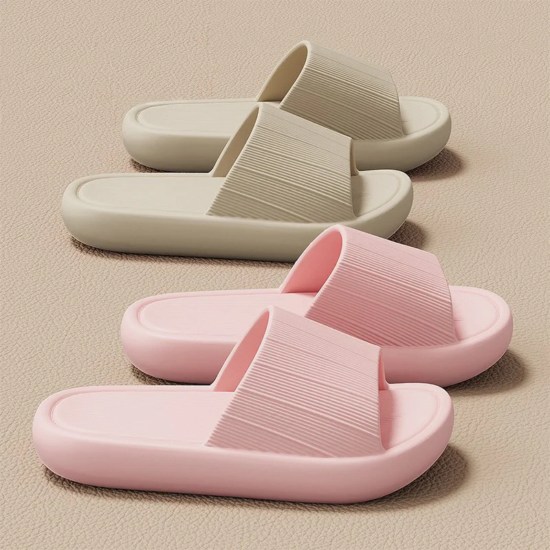 

New Women's Thick Platform Slippers EVA Soft Sole Slides Men's Summer Beach Flip Flops Couples Non Slip Bathroom Home Slippers