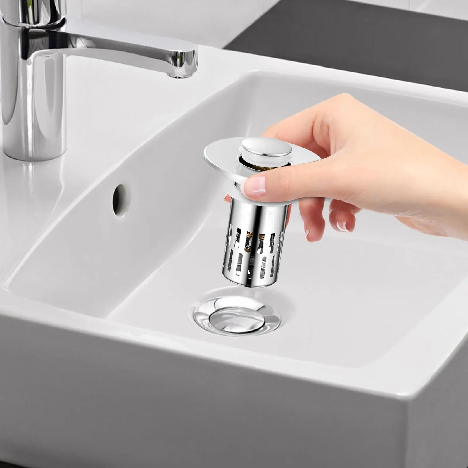 الفولاذ المقاوم للصدأ استنزاف تصفية الشعر الماسك بالوعة سدادة سلة المرشح حوض فعال بالوعة التوصيل بالوعة الحمام استنزاف تصفية كتل #3