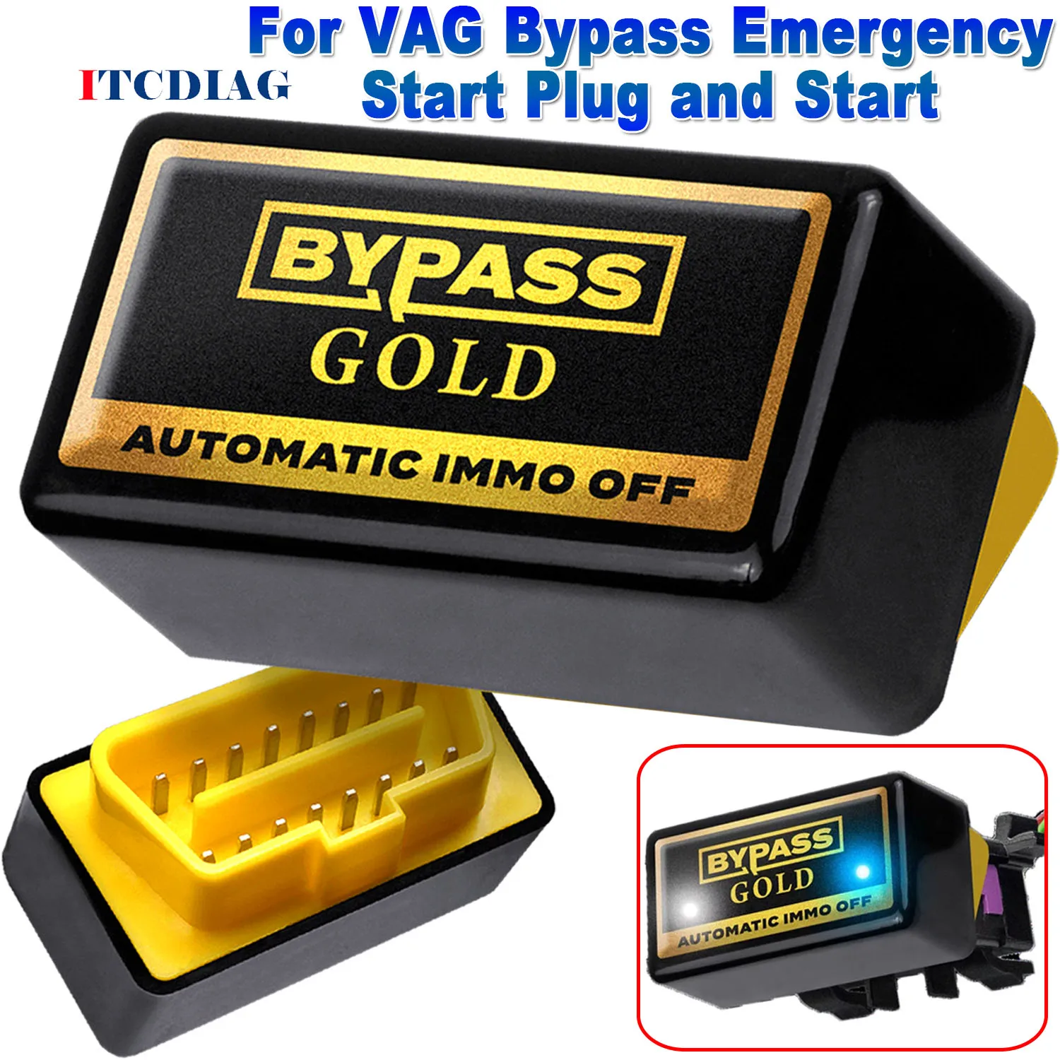 

Bypass Gold IMMO OFF Emergency Start Device Plug For V-W VAG OBD2 Car Repair Essential Tool Remove ECU Immobiliser Locksmith