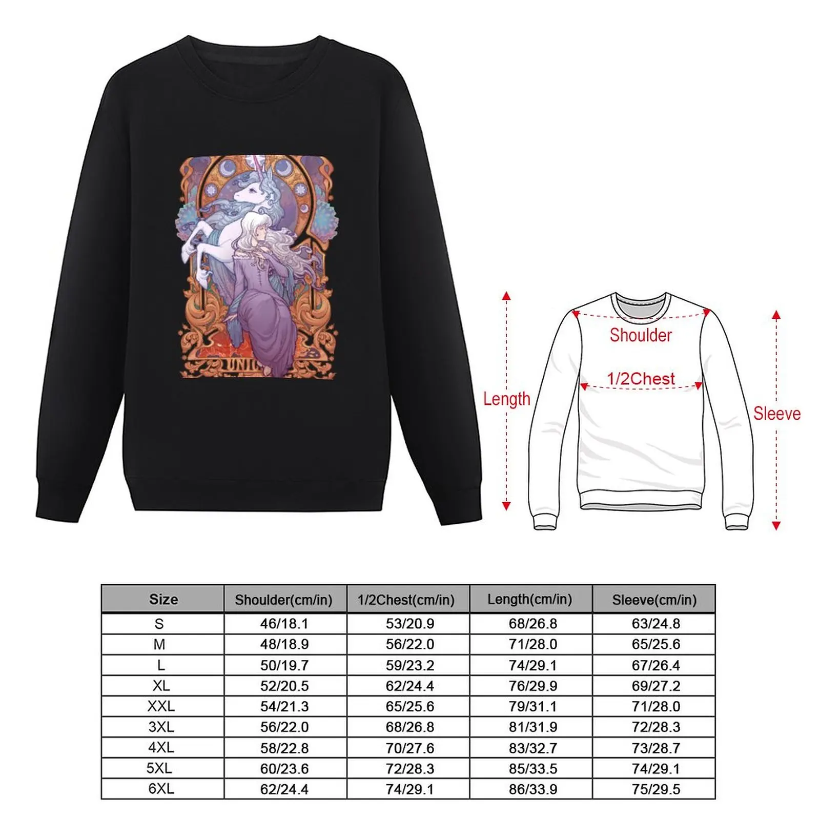 Lady Amalthea - The Last Unicorn Sweatshirt clothes for men oversize sweatshirts