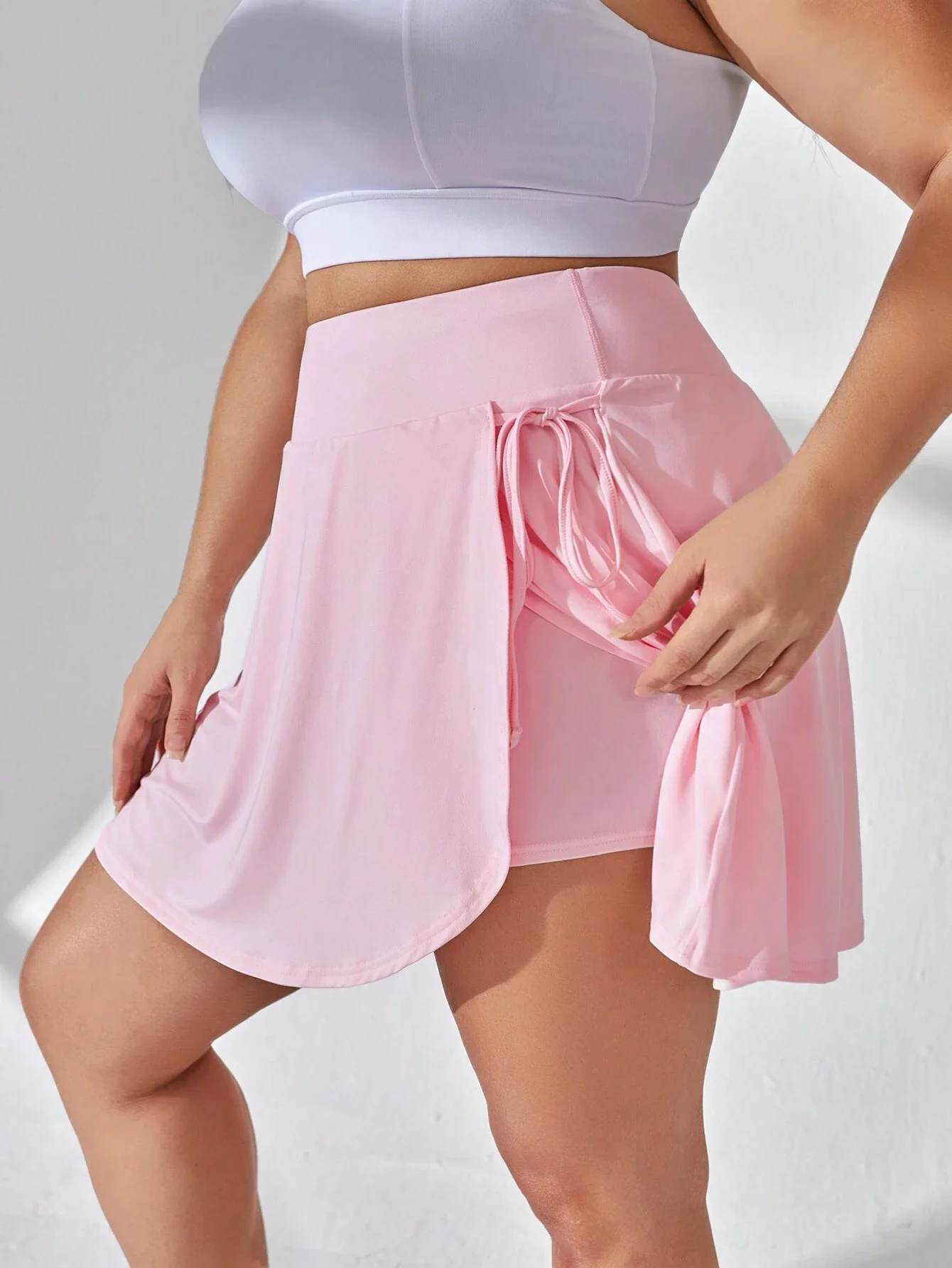 Sport Gameset Fashionable Plus-Size Women Sports Skirt With Bow Tie