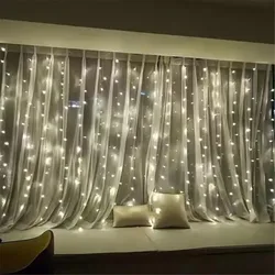 LED Fairy String Light para decoração de casamento, luz de cortina, guirlanda, casa, janela, aniversário, Natal, USB, DIY, 8 Mode, 3 m, 4 m, 6m