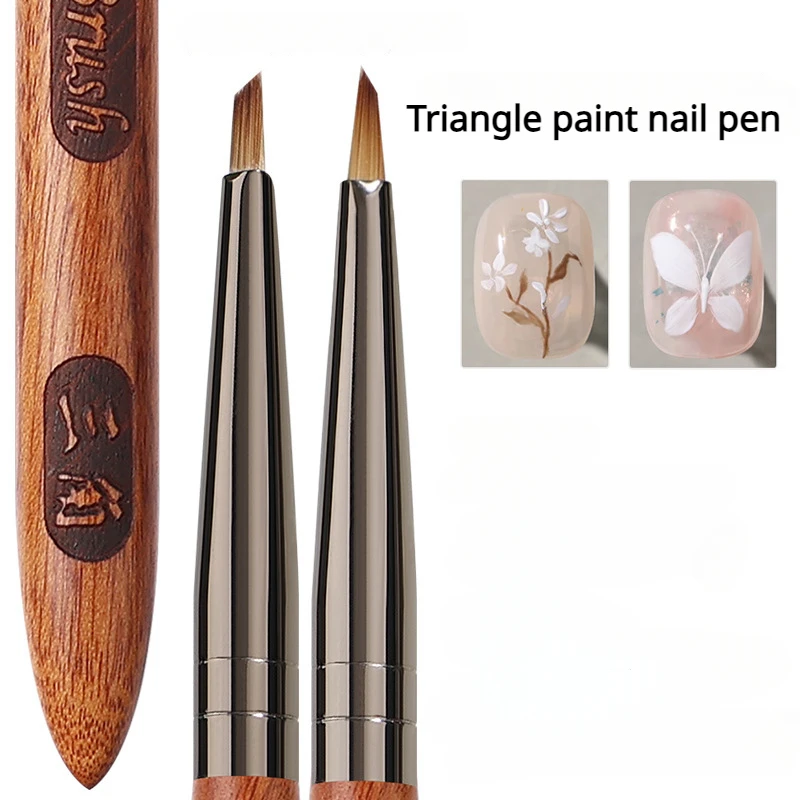 1pc dreieckige Pinsel Nägel Kunst Pinsel Stift 3d Tipps Muster Phototherapie Acryl UV Gel DIY Maniküre Werkzeuge Nagel bürsten Salon