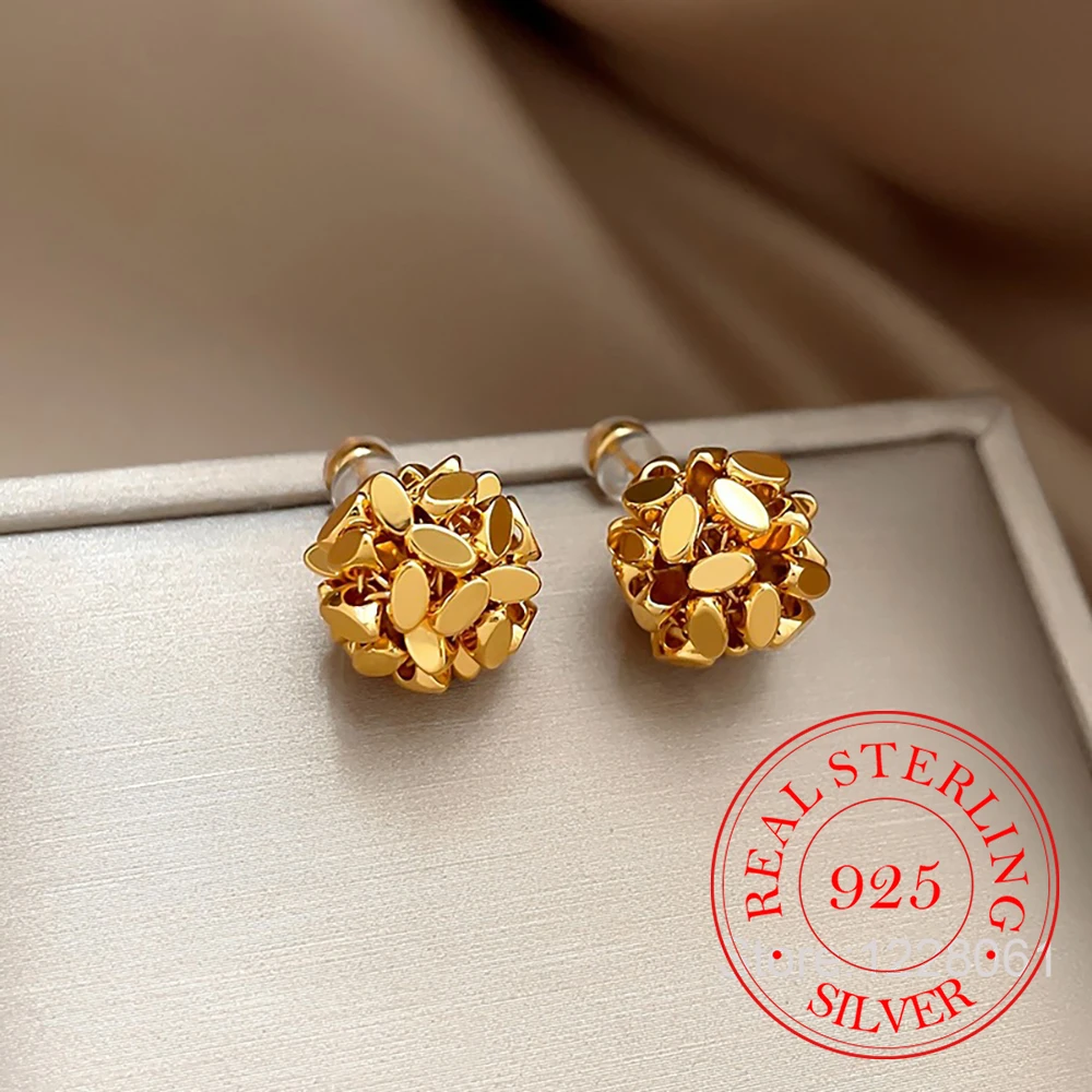 Schmuck aus 925er-Sterlingsilber, exquisit, Vintage-Stil, gewebte Kugel-Ohrstecker für Frauen, Hochzeit, Party, Schmuck für Mädchen, Freund, Geschenk