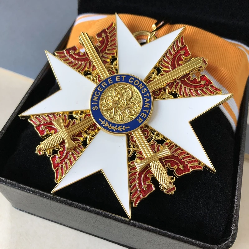 A Replica Of The German Emblem With A Three-layer Structure Of The Prussian Cross Red Eagle Medal