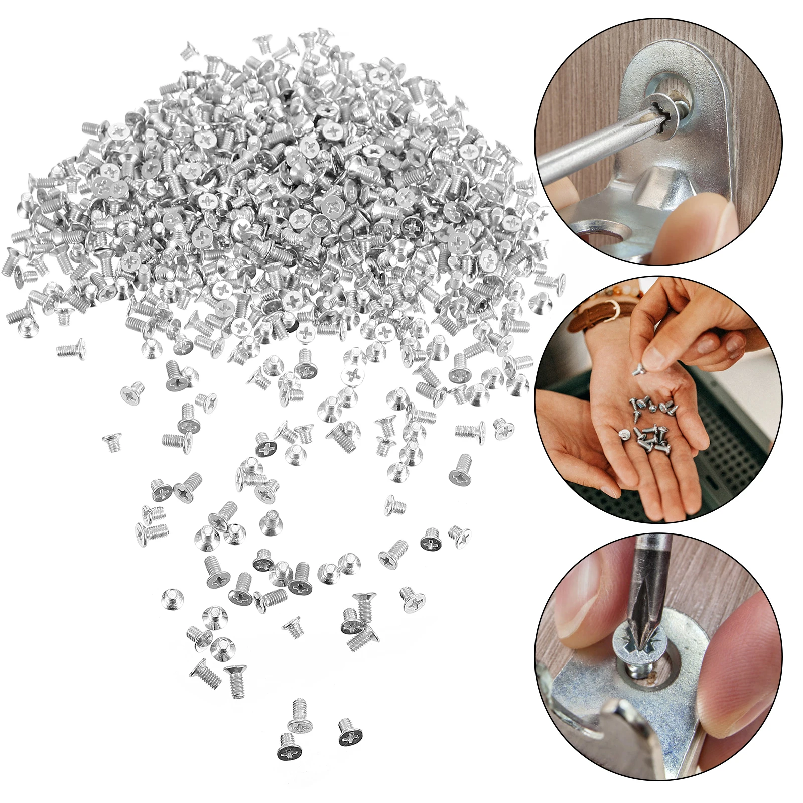 

600Pcs Outlet Cover Screws Threaded Round Head Wall Plate Fasteners Replacement Screws for Electrical Switch Plates in Living