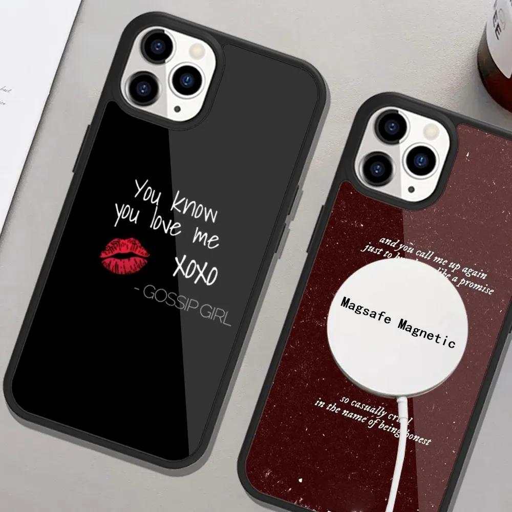 You Know You Love Me XOXO Gossip Girl Phone Case For iPhone Magsafe Magnetic 15 14 13 12 11 Plus Pro Max Wireless Charging