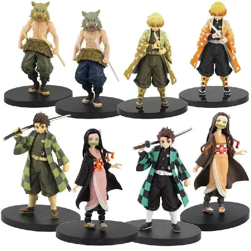 Demon Slayer Blade Anime Figure Tanjirou Nezuko Zenitsu Inosuke Manga Statue PVC Kimetsu no Yaiba Action Figure Model Toys Doll