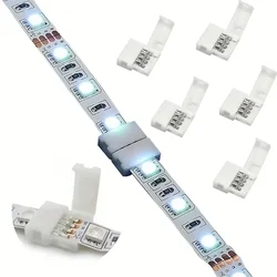 10pcs LED Strip Connector 8mm 10mm 2 Pin 4 Pin 3528 5050 RGB Single Color Solderless PCB Board Wire Free Welding Connectors