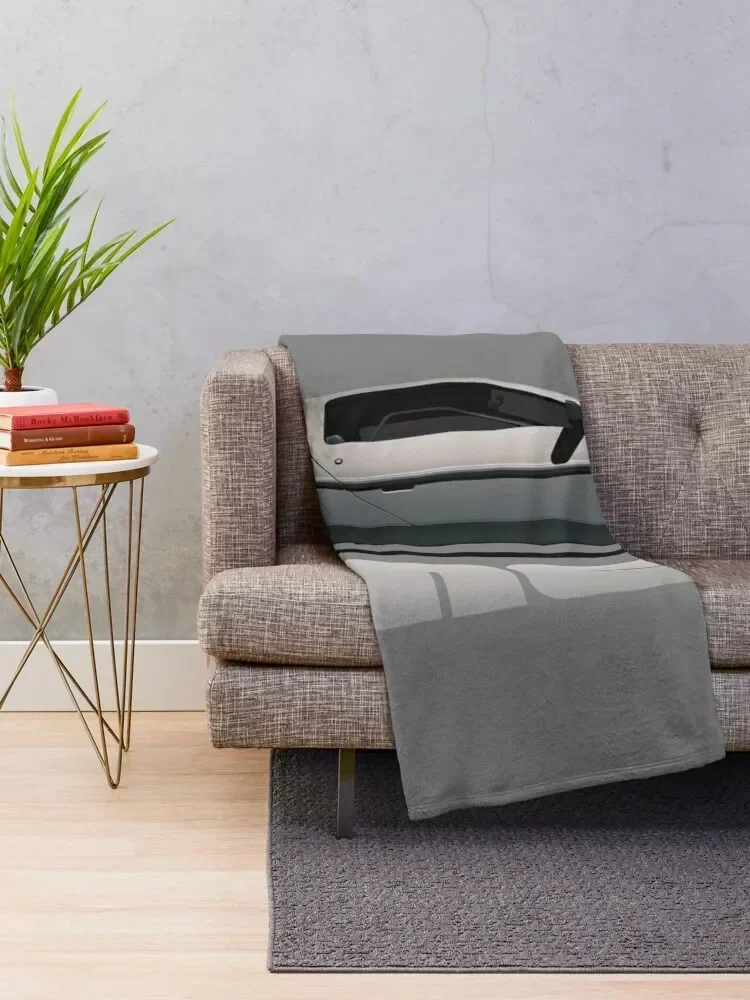 DeLorean DMC-12 cartoon retro style car side view with specs Throw Blanket Baby Blankets For Sofas Giant Sofa Blankets