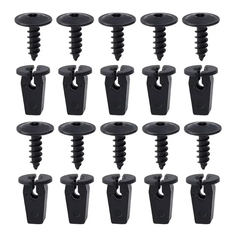 20pcs Plastic Fasteners Screws Universal Car Bumper Fender Black Rivets Car Fastener Push Pin Clips Auto Accessories