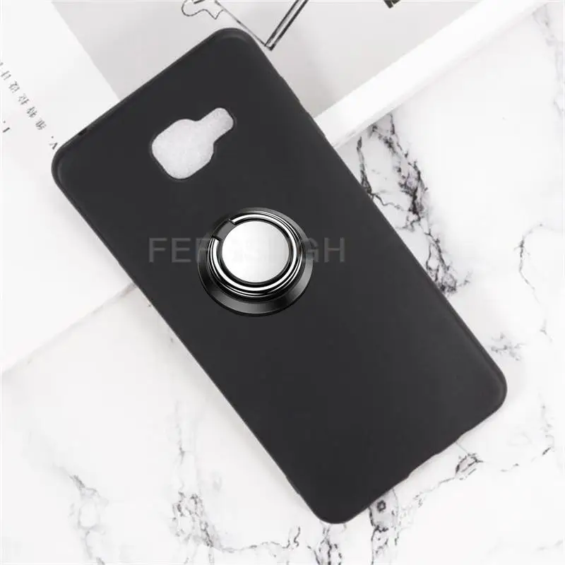 For Samsung Galaxy A7 2016 A710 A7100 A710F A710M Back Ring Holder Bracket TPU Soft Silicone protect Case Anti falling shell