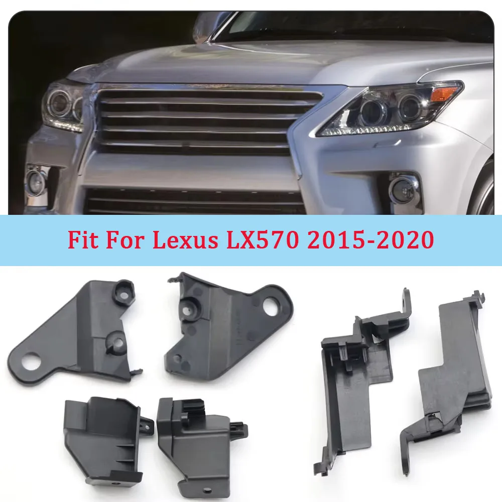 

1 пара комплектов для ремонта передних фар для Lexus LX570 2015 2016 2017 2018 2019 2020 пластиковые черные автомобильные аксессуары