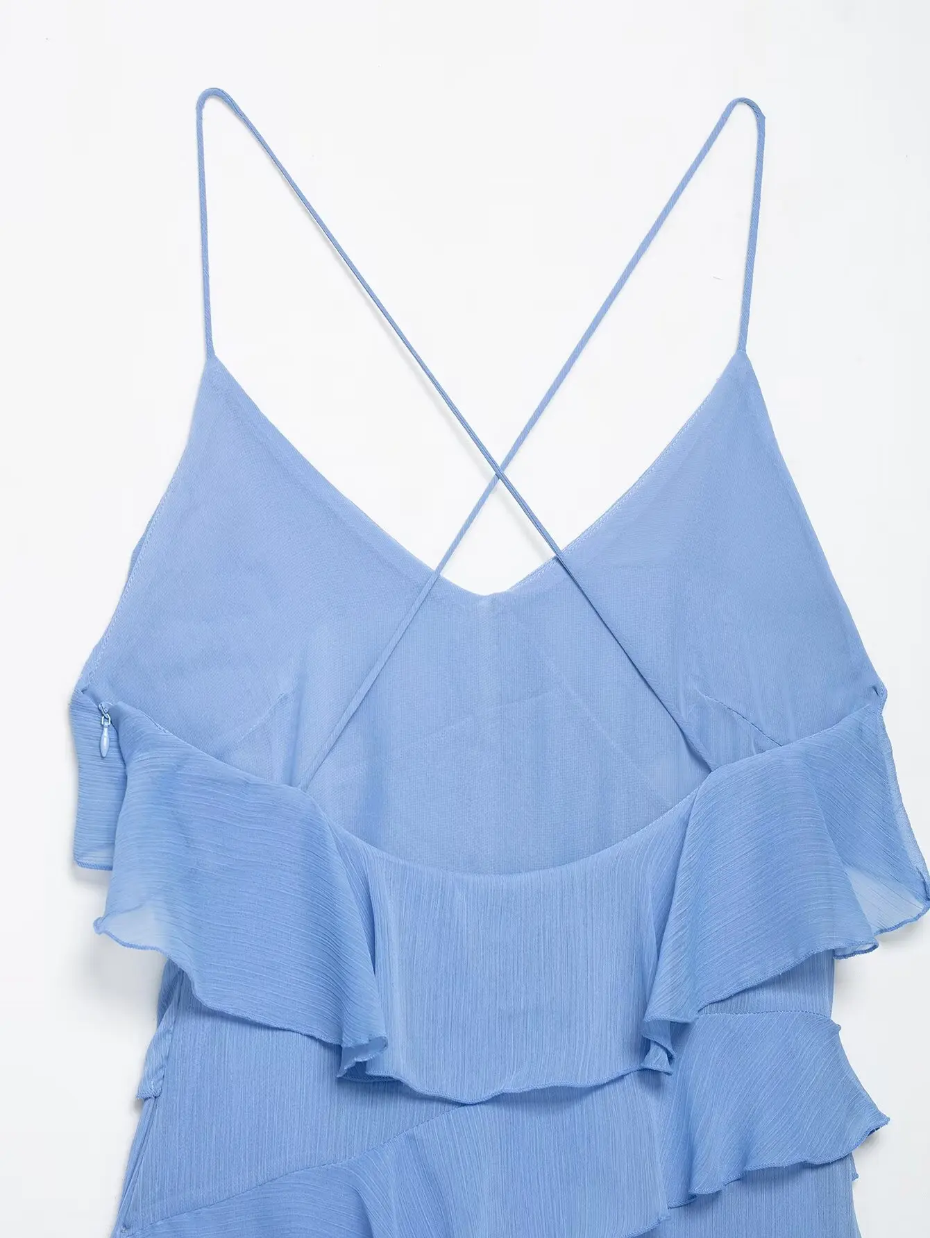 2025 verão nova moda casual feminina simples confortável temperamento em camadas vestido suspensor decorativo