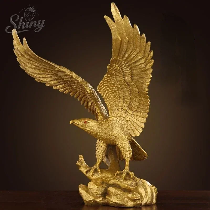 16.5 سنتيمتر النحاس معرض النسر زخرفة فنغ شوي مكتب غرفة المعيشة ديكور المنزل الحرف ديكور المنزل تمثال #4