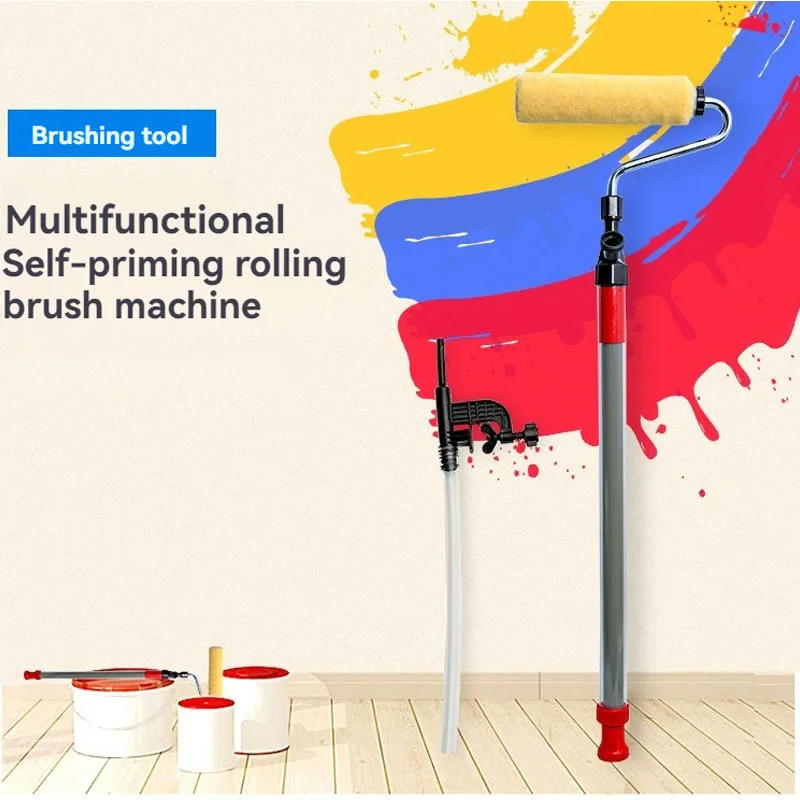 Self-Priming Latex Paint Roller Brush Machine Household Wall Decoration Brush Artifact Paint Rolling DIY Tool