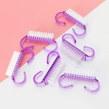 5/6 Uds. Cepillos para uñas, 4 colores, manicura, pedicura, suave, elimina el polvo, herramientas de cepillo de limpieza, cepillos de cuerno transparente