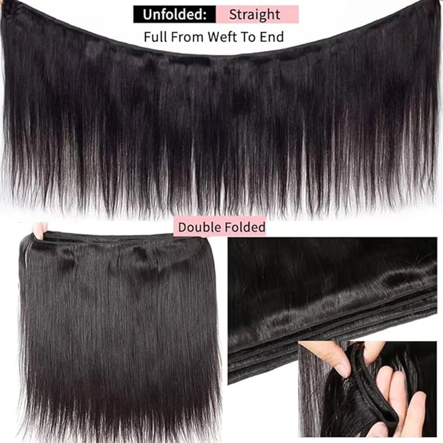 ストレート人毛バンドル 12A ブラジルストレート 100% ブラジルレミー毛 3 バンドル 20 22 24 インチナチュラルカラー女性ガール