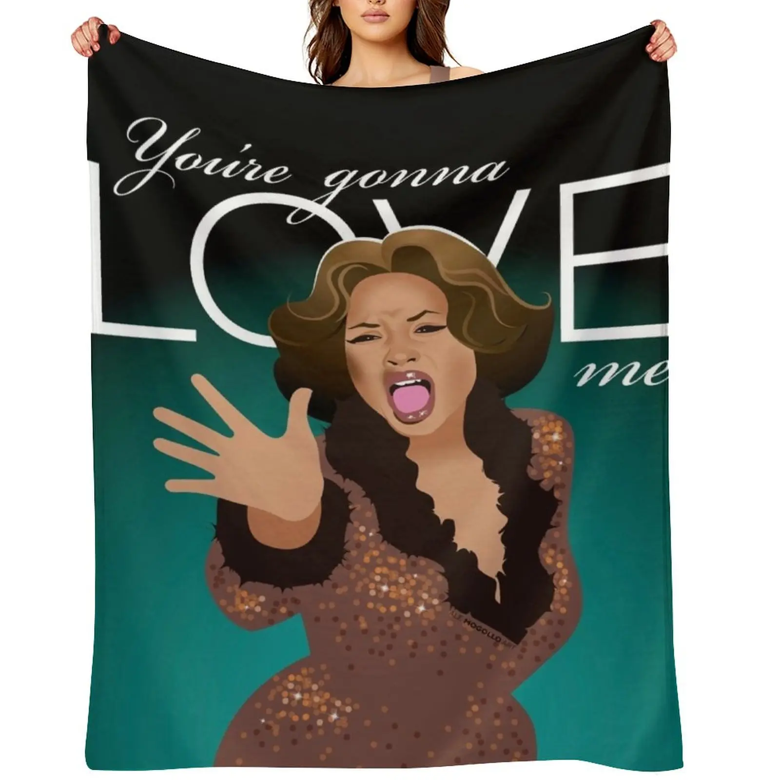 

Love me! Throw Blanket Flannel Fabric Sofa Throw Beach Multi-Purpose Blankets