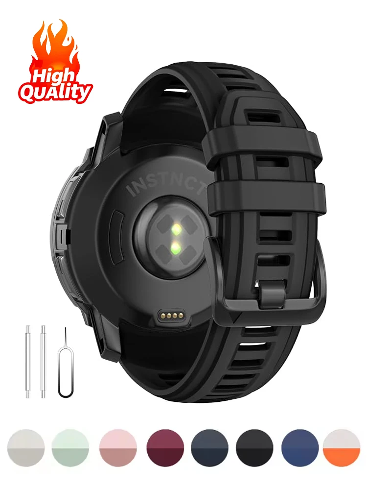 22mm 26mm Armband für Garmin Instinct 3 45mm 50mm Robustes Silikon-Sportarmband Correa Garmin Instinct 3 Uhrenarmband