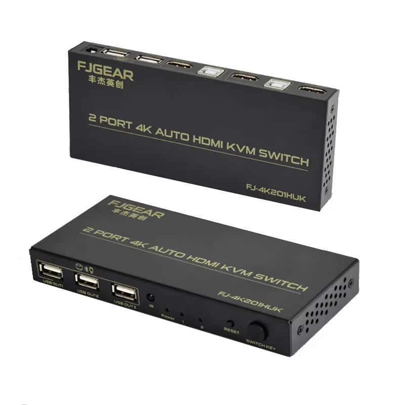 2-poorts USB KVM-schakelkast voor 2 pc's delen Toetsenbord Muis Printer Videoweergave HDMI-compatibele splitter