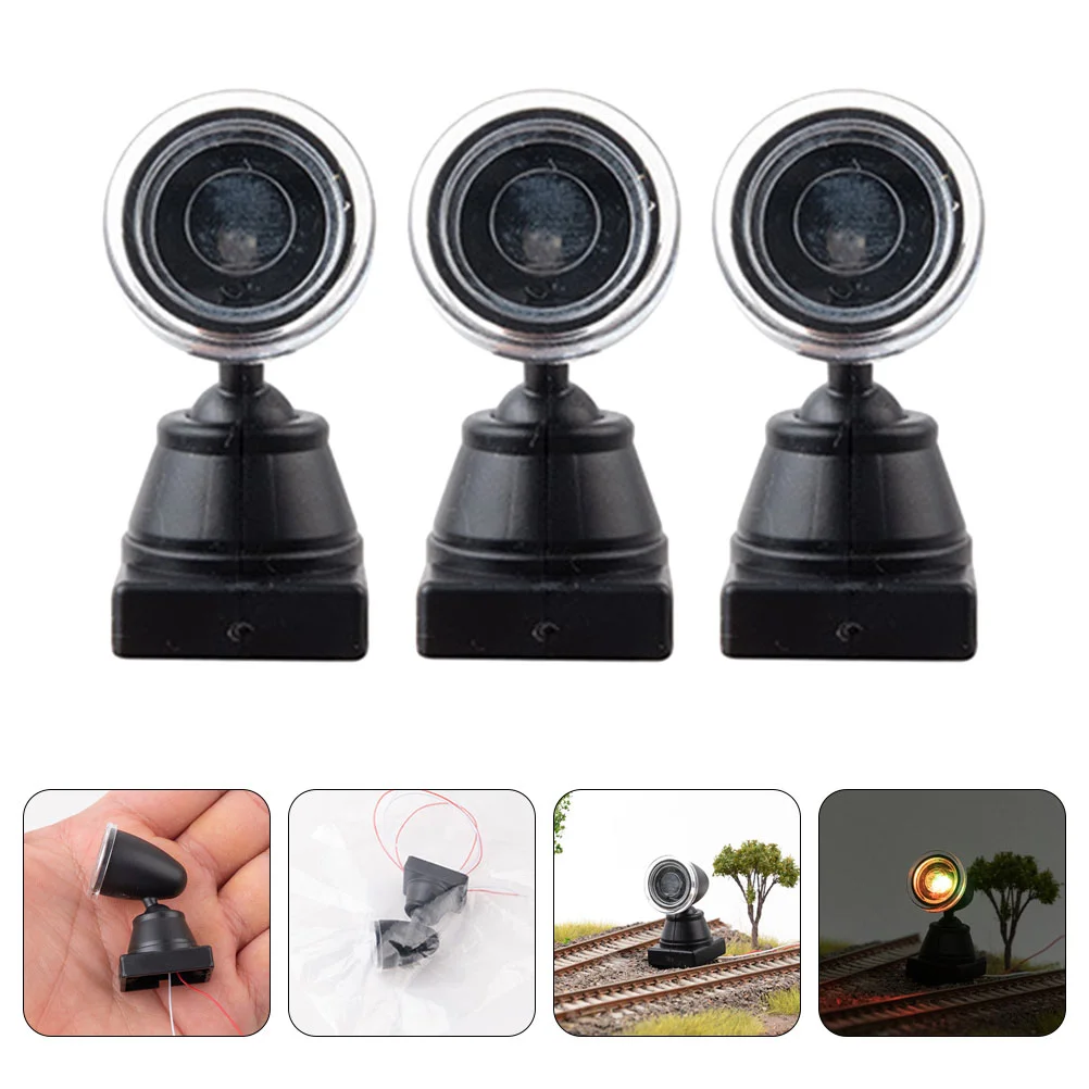 

3 Pcs Model Signal Light Scene Decoration Micro Landscape Ornaments Street Mini House Simulation Spotlight Supply Abs Miniature