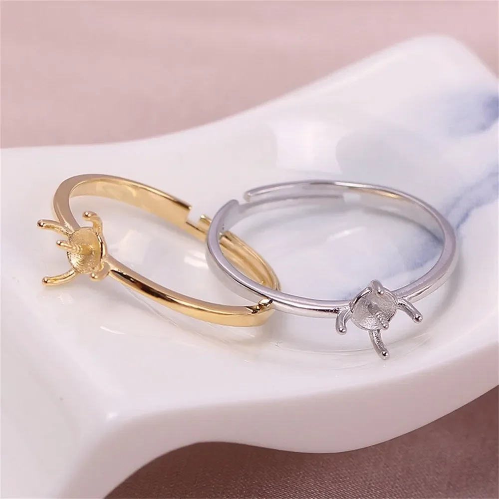 Solid S925 Sterling Silver Pearl Ring Settings Findings & Accessories  for Jewelry Making Bulk Wholesale Craft Supplies No Pearl