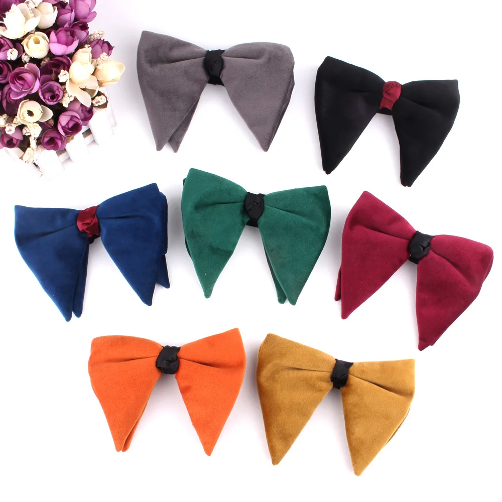 

Oversize Bow tie For Groom Fashion Solid Bowtie For Men Women Black Bow knot Wedding Bow Ties Cravats Red Groomsmen Bow ties