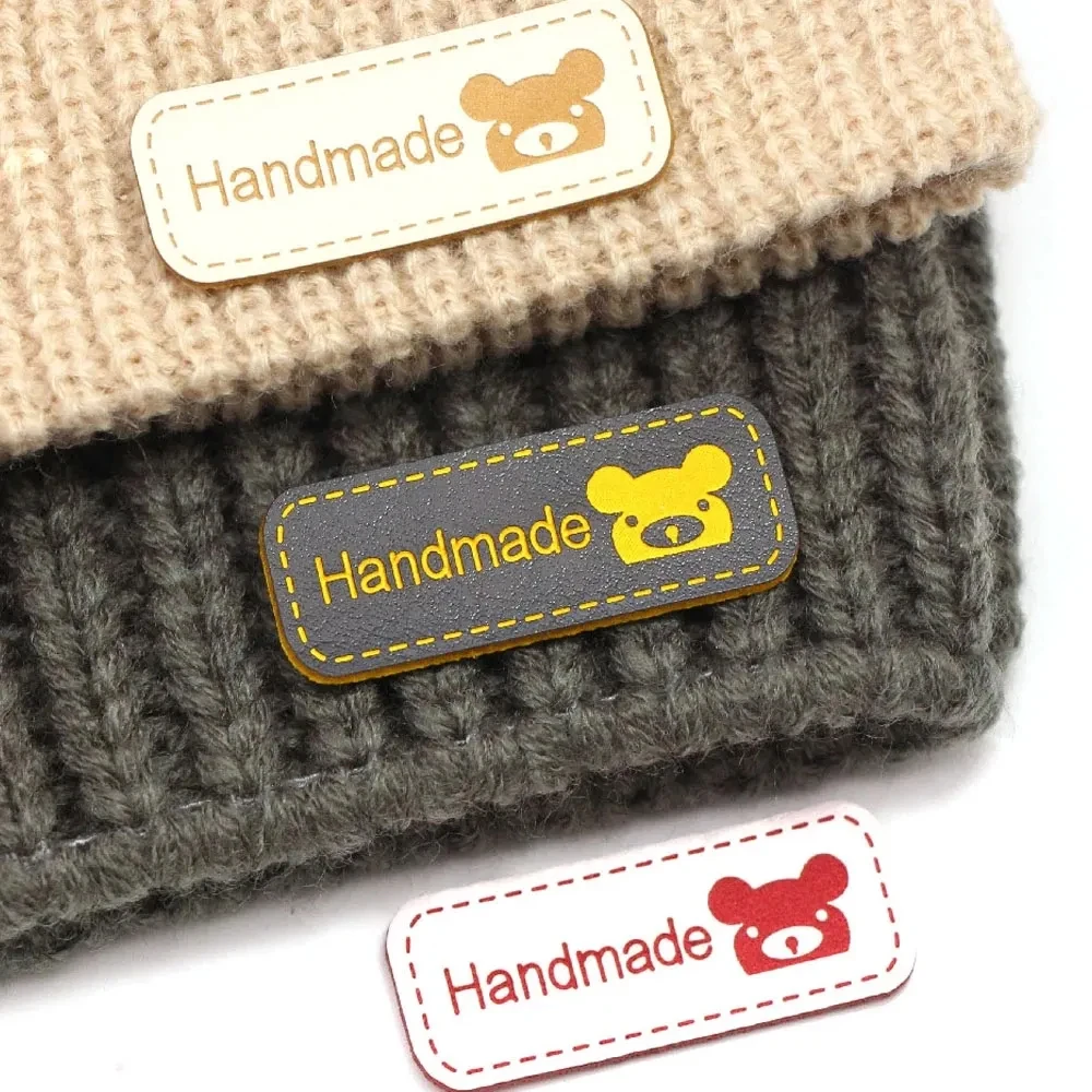 Custom Personalized Embossed Logo Sewing PU Leather Labels Tag for Clothes Garment Jeans view 4