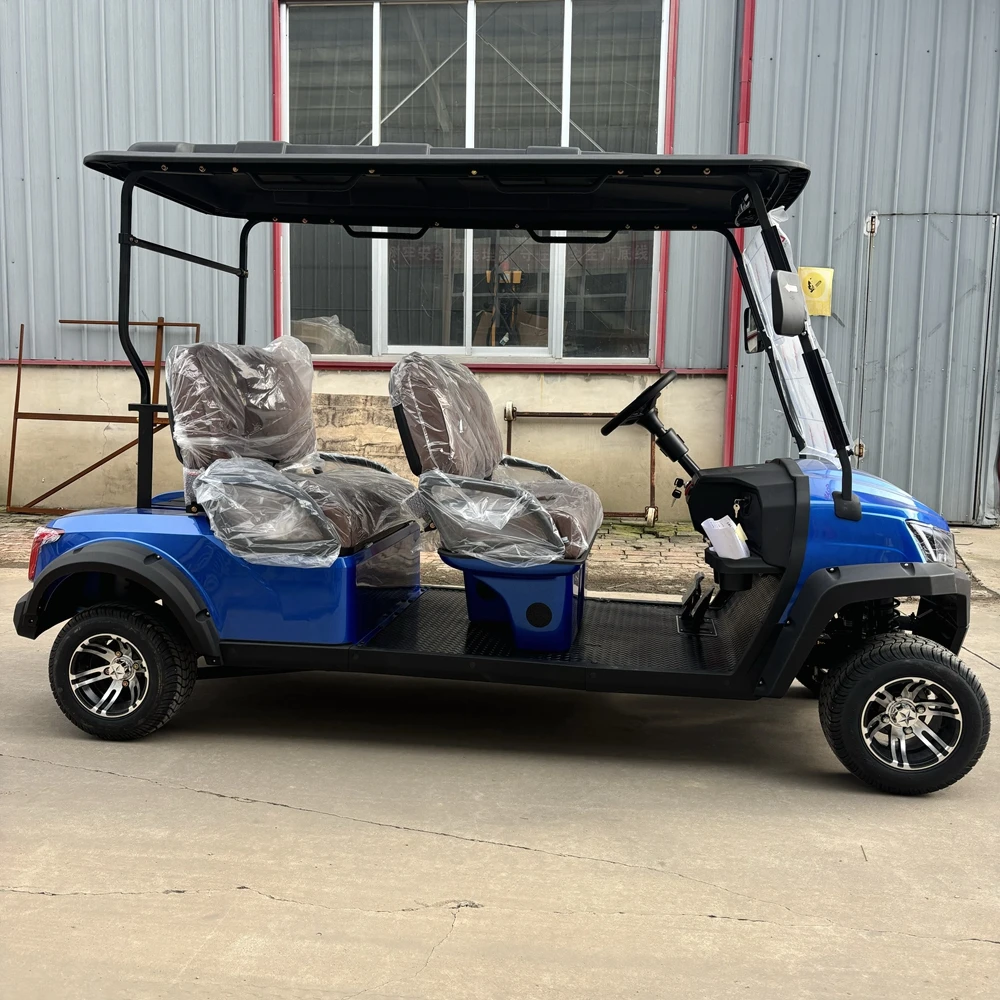 Stable Performance 2+2 Seats Person Lithium Battery 4 Wheel Front Disc Brake 30% Climbing CapacityElectric Golf Carts For Sale