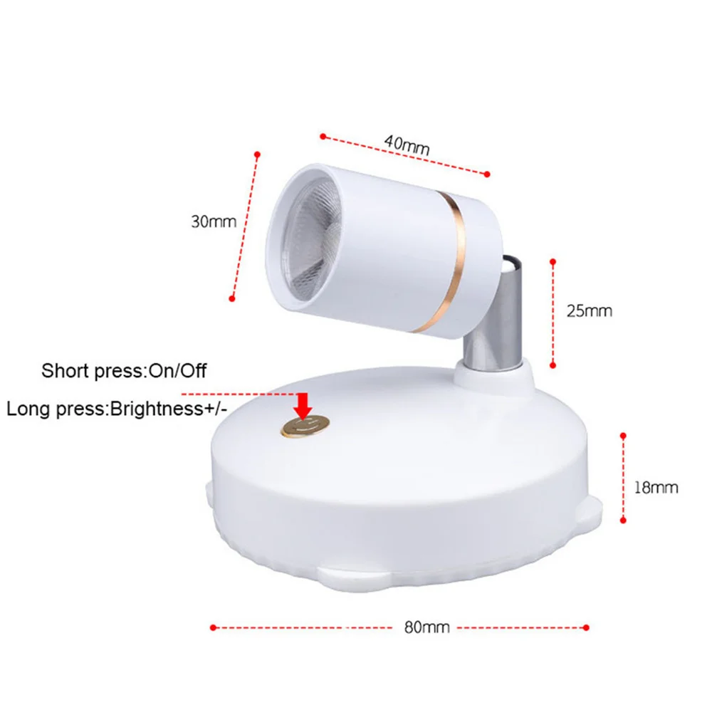 USB Rechargeable Wireless Led Downlight DC5V Safe Night Lamp Dimmable Light for Foyer/Bedroom/Cabinet/Drawer