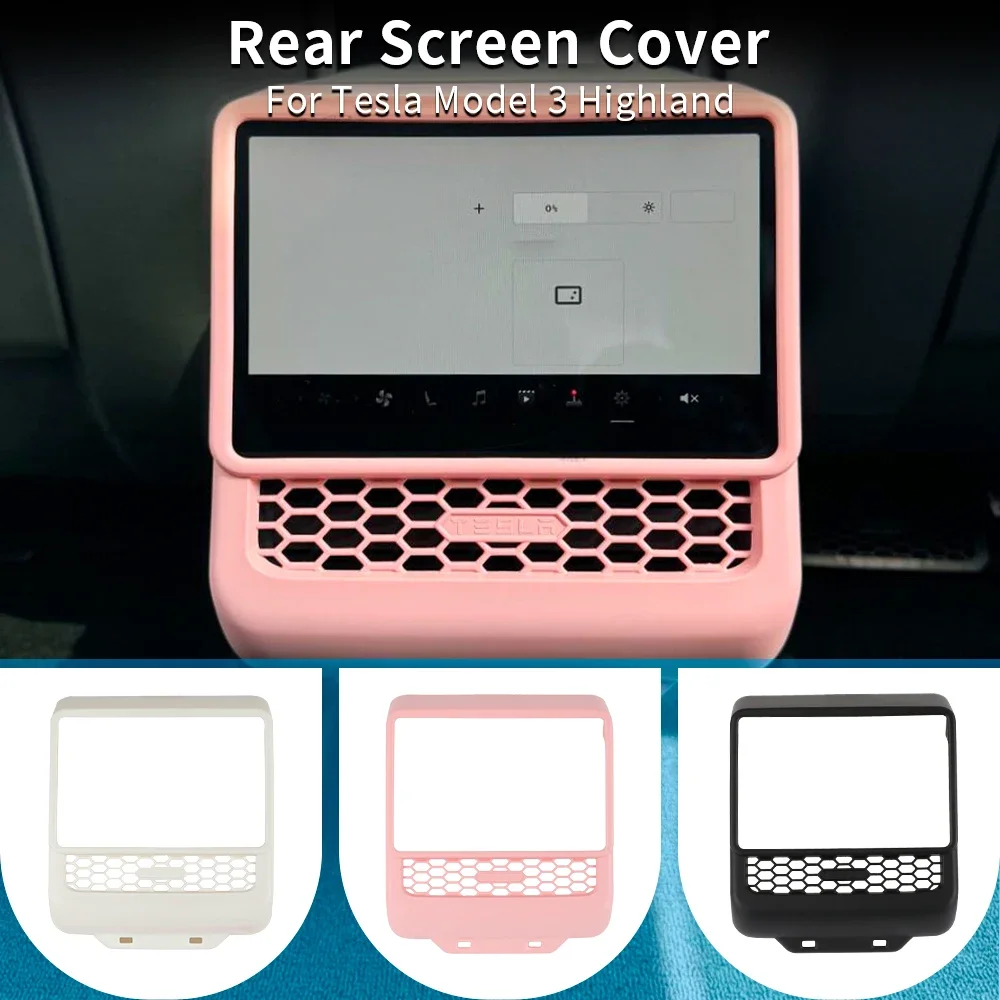 

Rear Screen Cover Protector Frame for Tesla Model 3 Highland 2024 Back Air Vent Trim Protective Cover Interior Accessories