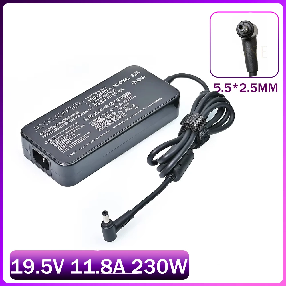 Ładowarka 19.5V 11.8A 230W dla ASUS AERO 15-Y9-4K80P AERO 15-X9-RT4K5MP Adapter do laptopa do gier ZX8-CR5S1