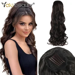 22inch Synthetic Retro Ponytail with Comb Europen Princess Curly Puff Ponytail Clip in Hair Tail Natural False Hair Extension