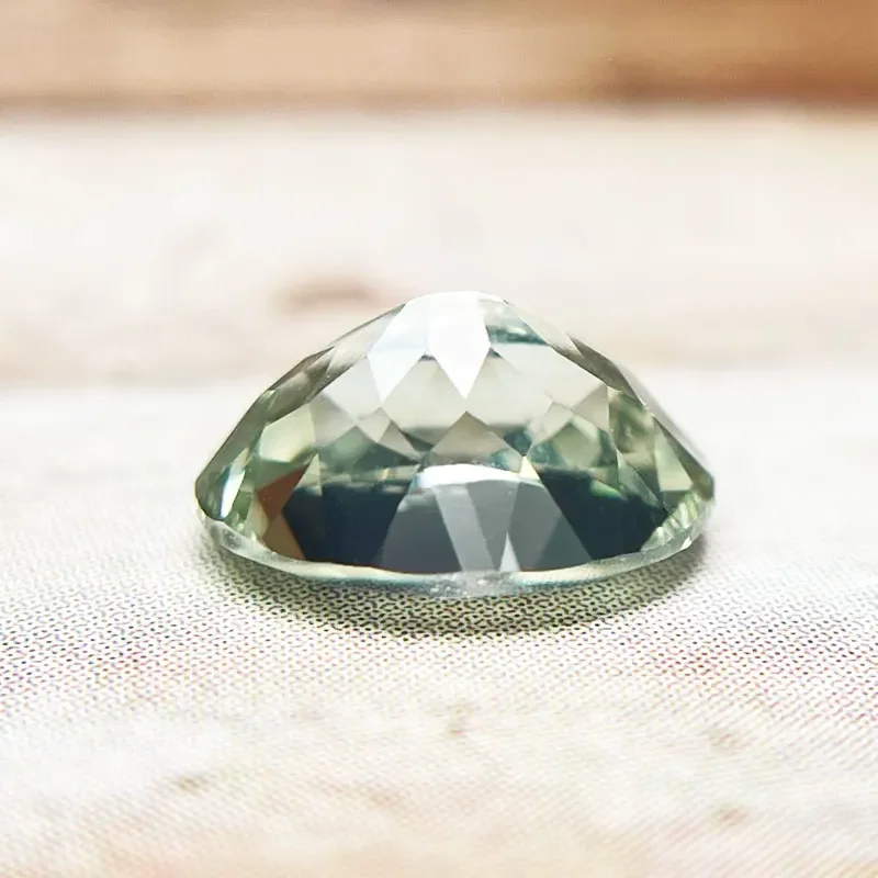 

Natural Green Color Lab Grown Sapphire VVS1 Oval Shape Charms Advanced Jewelry Making Materials with Certificate Wholesale