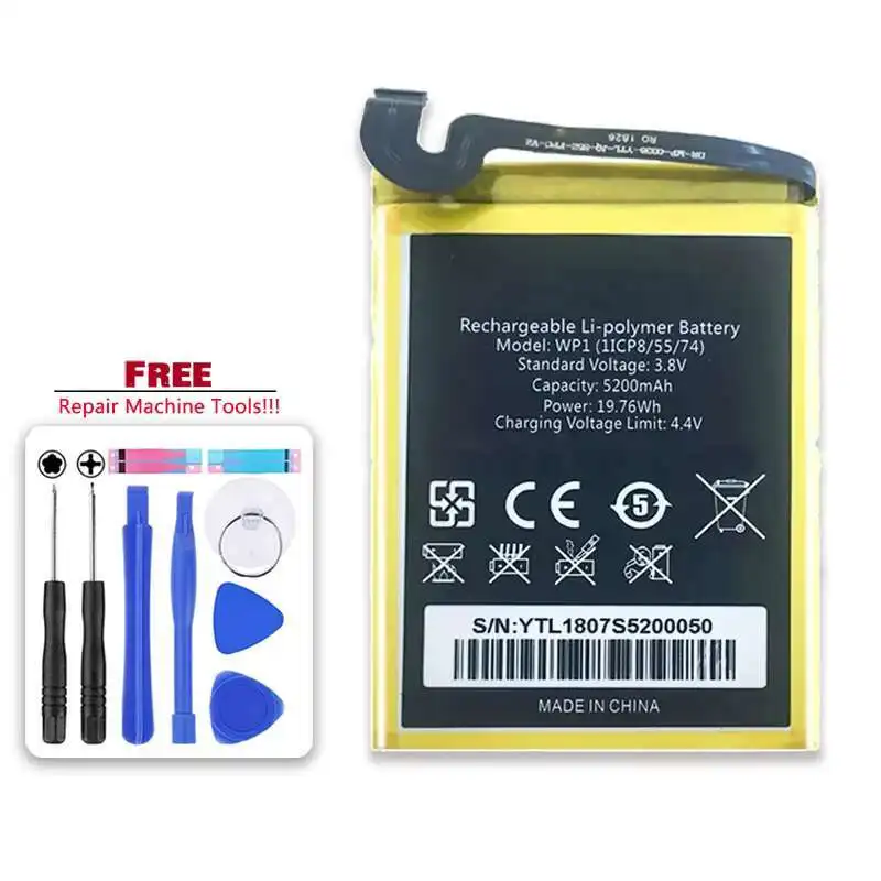 

For Oukitel WP1 Stable Mobile Phone Battery Good Low-Temperature Performance 5200mAh