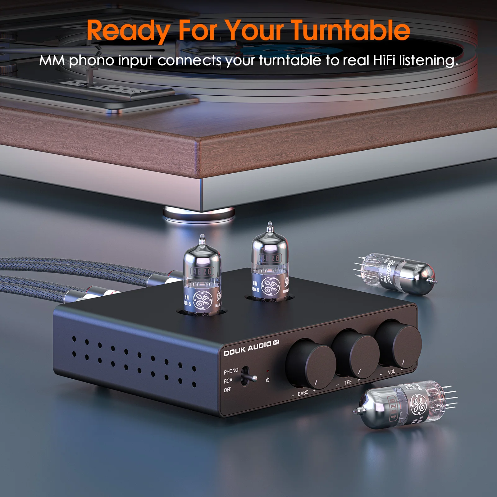 MM Phono-Röhrenvorverstärker HiFi Stereo Vakuumröhren-Vorverstärker mit Tiefpassfilter SUB-Ausgang Plattenspieler Audio-Vorverstärker – Detail 4
