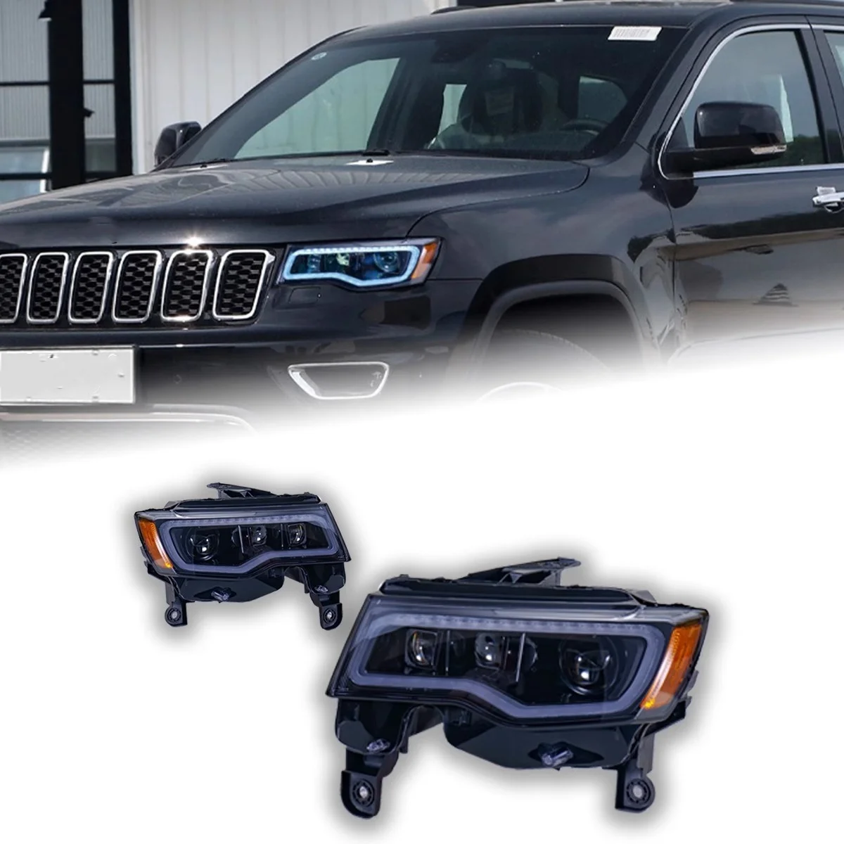 

Led Headlight Assembly for Jeep Grand Cherokee 14-21 modifeid Front lamp Daytime running Light with Dynamic Turn Signal