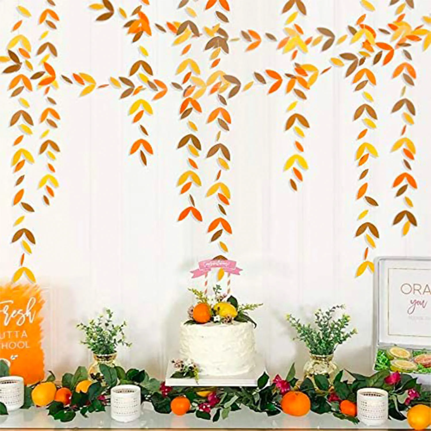 13 Fuß Spiegel, goldene Papierblatt-Girlanden, Blätter, Streamer-Dekorationen, zum Aufhängen für Gold, Geburtstag, Babyparty, Hochzeit, Weihnachten, Party-Dekoration – Detail 11