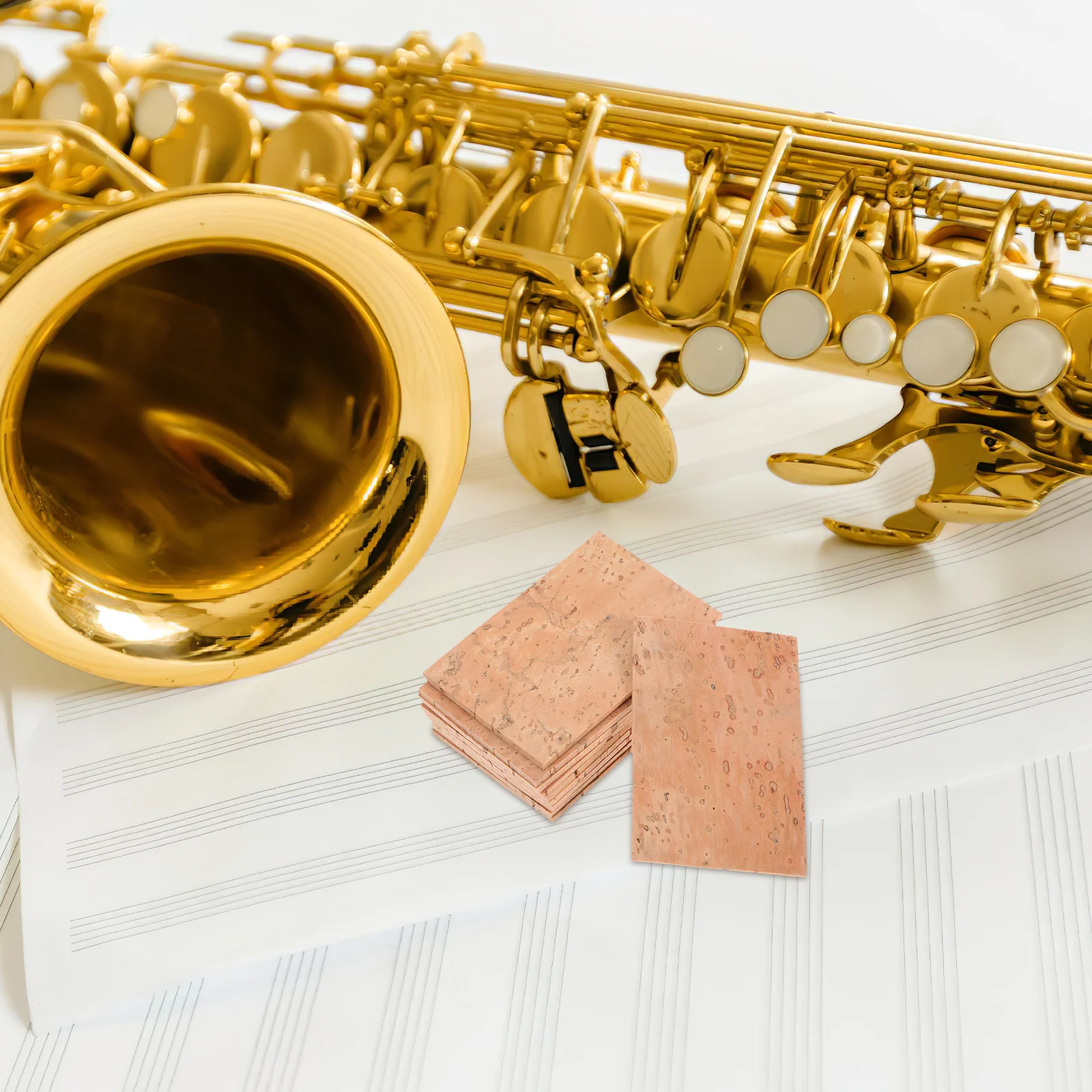 

10 pcs Saxophone Neck Sheets 60X40Mm Replacement Joint For Soprano Alto Tenor Saxophones Replace Old Damaged Cork Sheet Clarinet