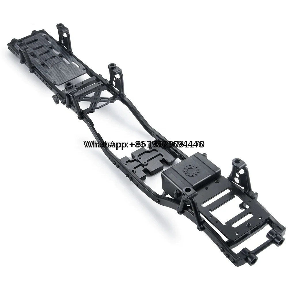 Metal 6x6 Chassis Rails Extended Kit with Shock Towers and Bumper Mount for SCX10 90046 90047 90027 90028 1/10 RC Crawler Car