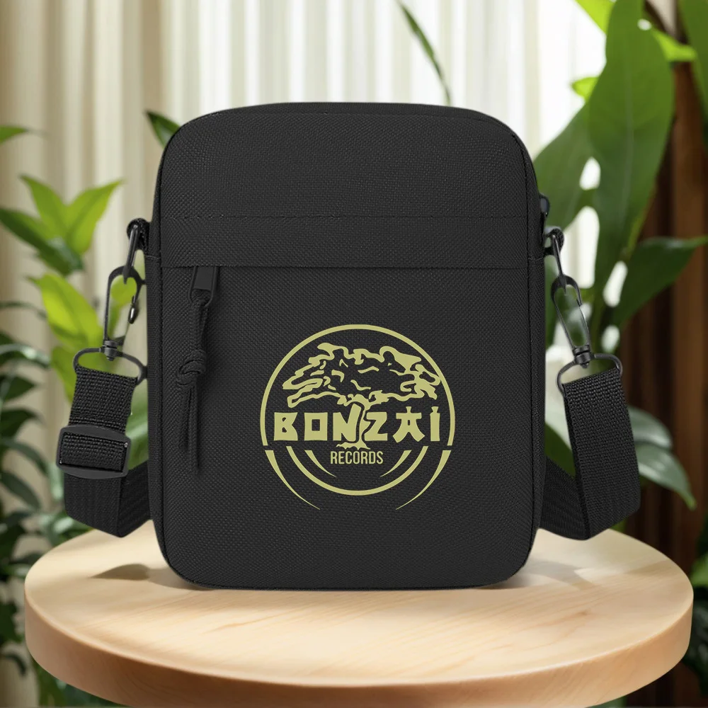 Bonsai tree design Records circle Men Crossbody Bag Single Shoulder Women Cartoon Anime Film Printing Design Unisex