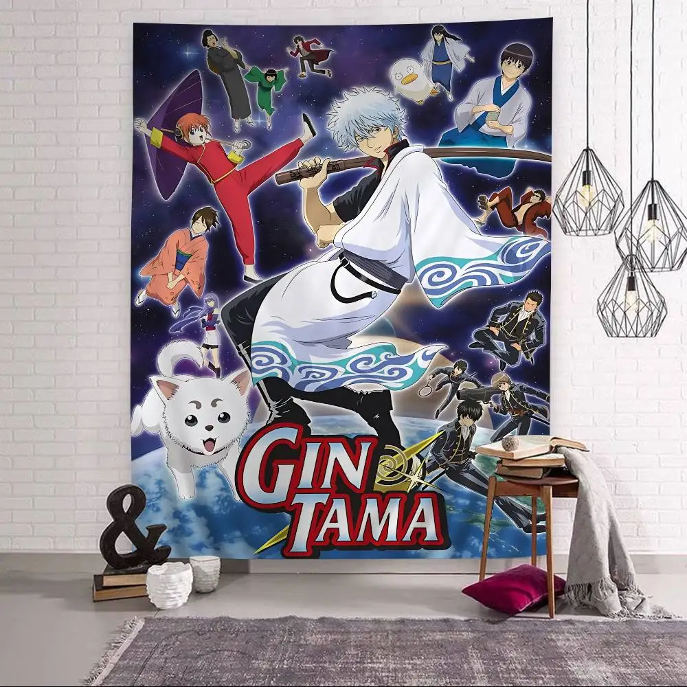GINTAMA Funny Comedy Anime Hippie Wall Hanging Tapestries Bohemian Wall Tapestries Mandala INS Home Decor