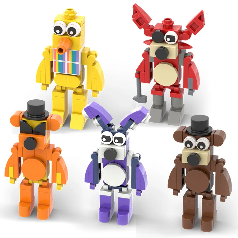 MOC Horror Movie Five Bears Springtrap Building Block sets Kit Night Animal Killer Brick DIY Toys For Children Birthday Gift