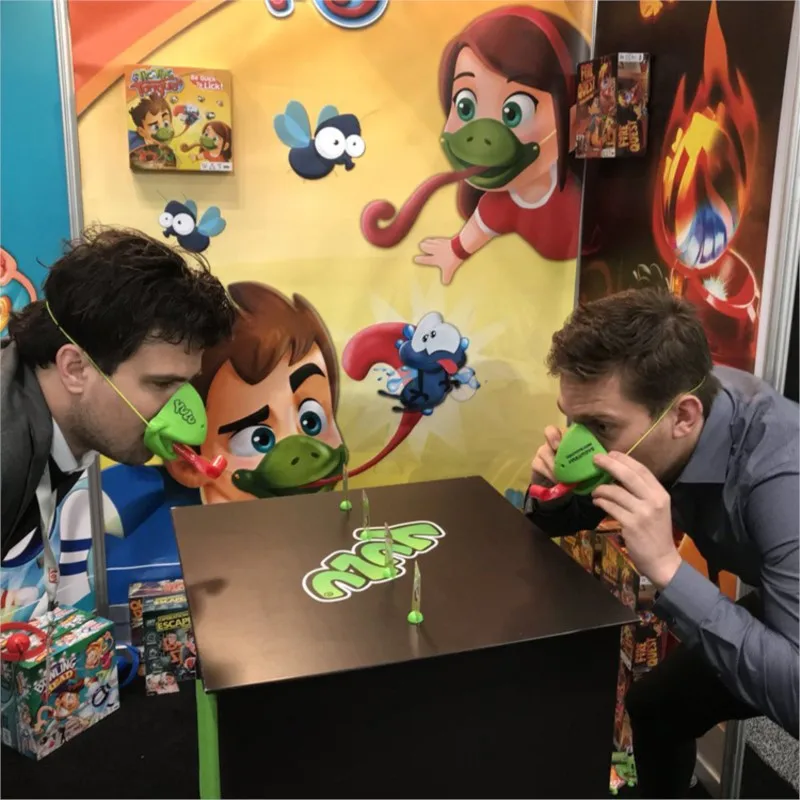 لعبة لوحة الحفلات التنافسية من Tic Tac Tongue قناع اللسان الضفدع مجموعة ألعاب سطح المكتب للتفاعل بين الوالدين والطفل هدية عيد ميلاد للطفل